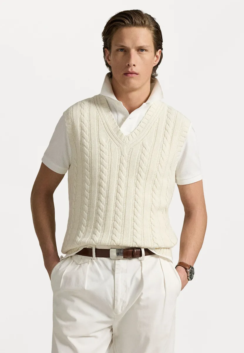 WIMBLEDON CASHMERE BLEND SWEATER VEST - Strickpullover - white