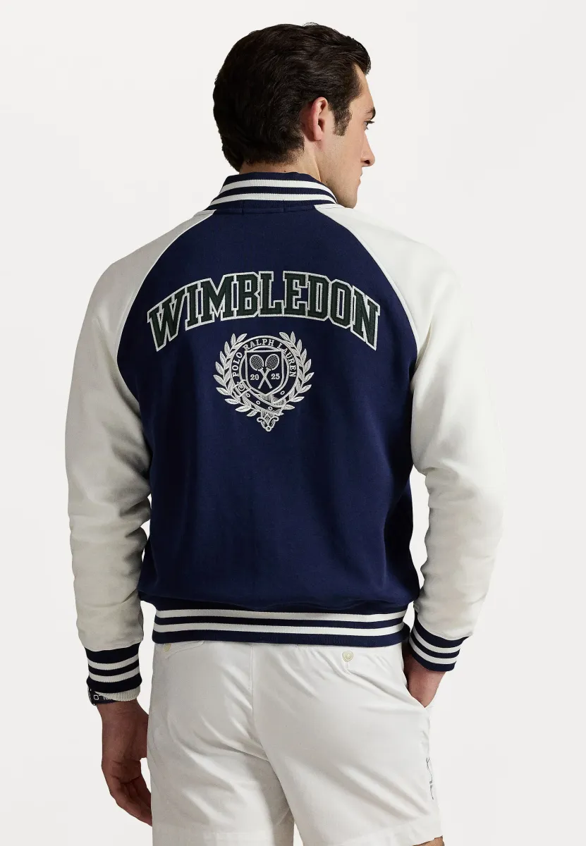WIMBLEDON DOUBLE KNIT BASEBALL JACKET UNISEX - Bomberjacke - refined navy/ceramic white