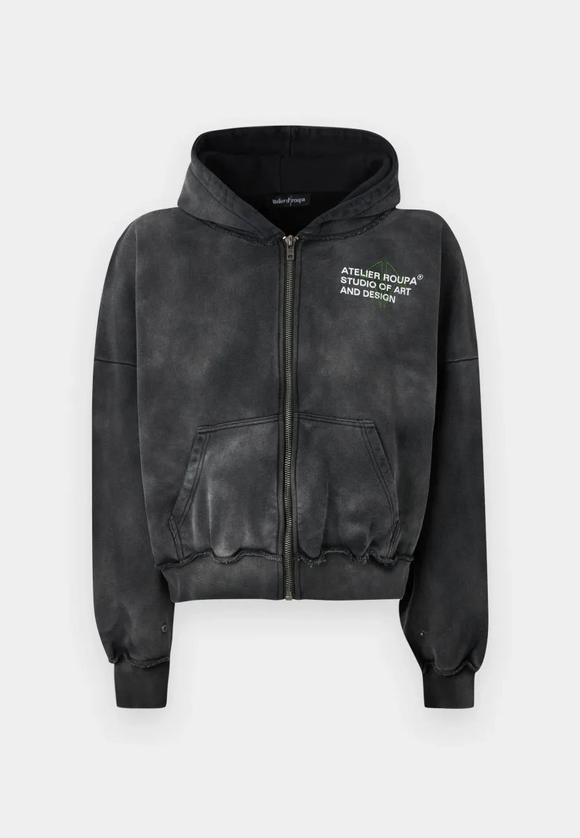 WING ZIP HOODIE UNISEX  - Kapuzenpullover - black