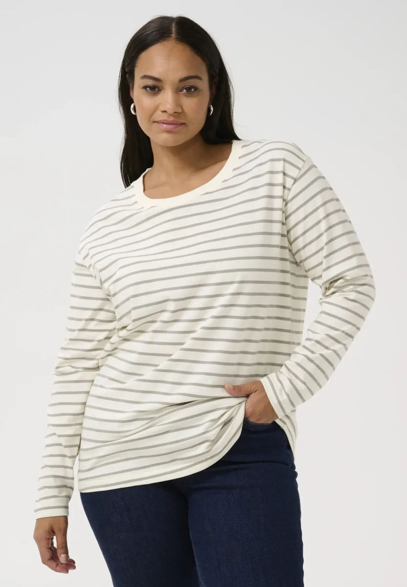 WINNI - Langarmshirt - antiquie white grey stripe