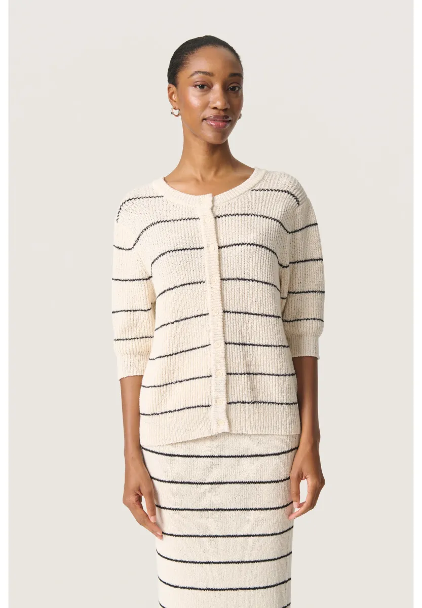 WINTA - Strickjacke - white w black row