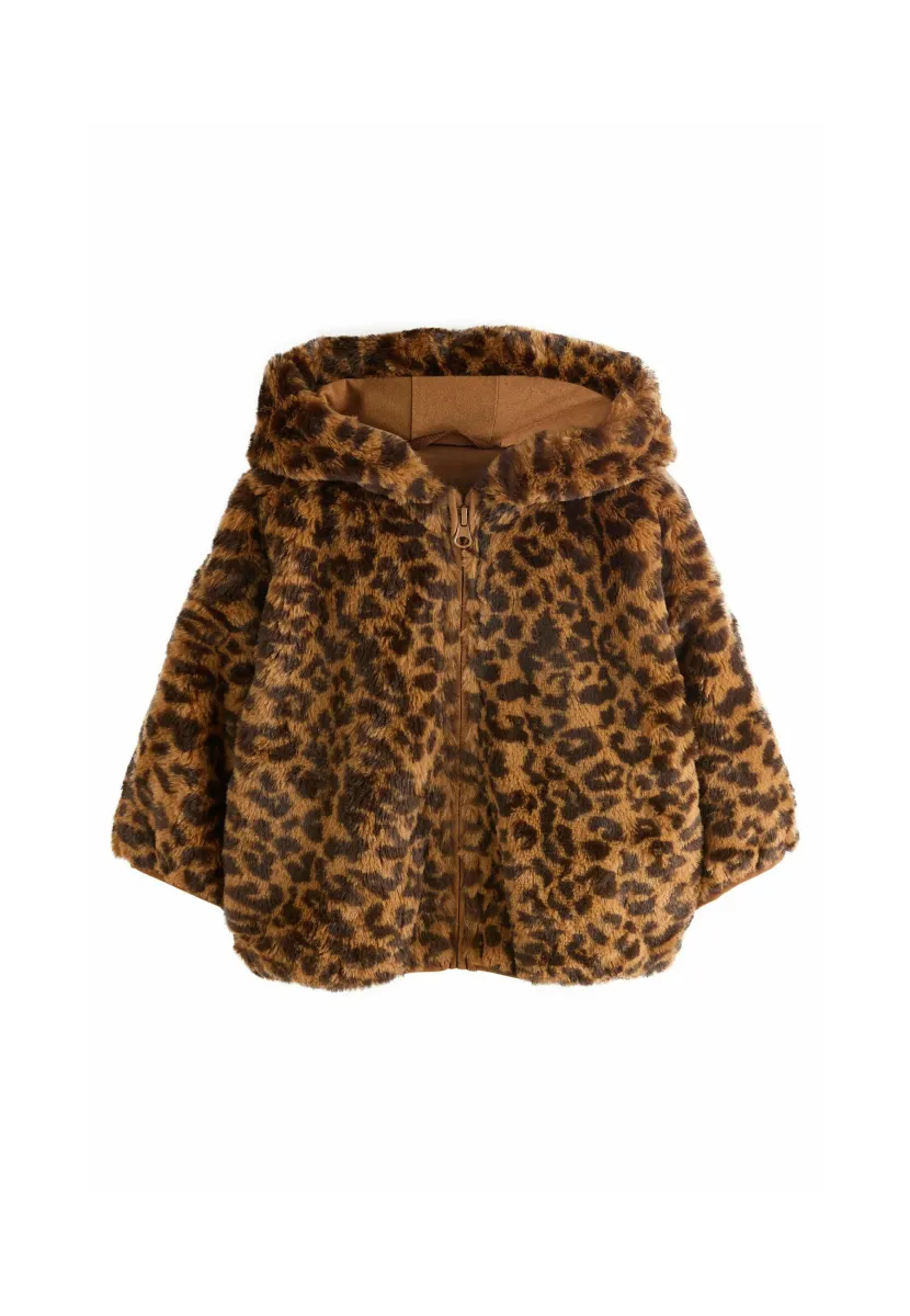 Winterjacke - brown leopard animal print