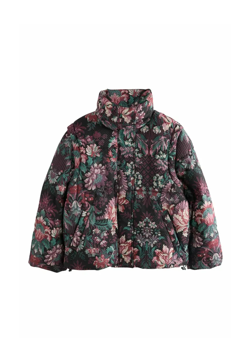 Winterjacke - burgundy red tapestry print