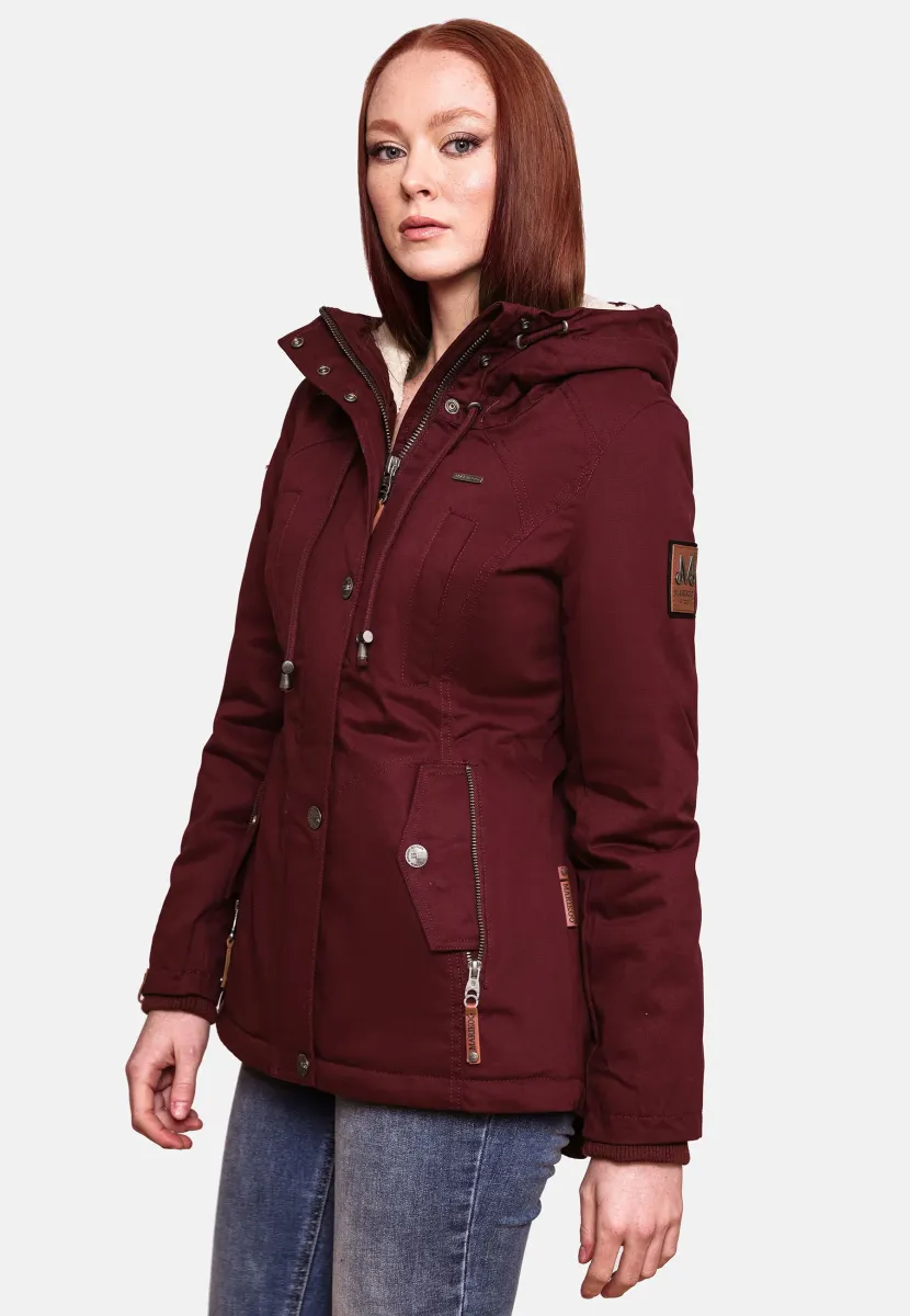Winterjacke - dark red melange