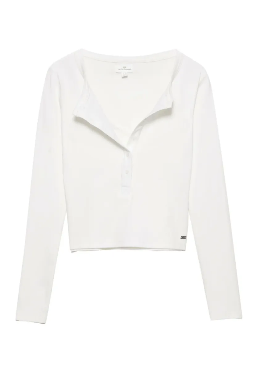 WITH BUTTONS - Langarmshirt - white