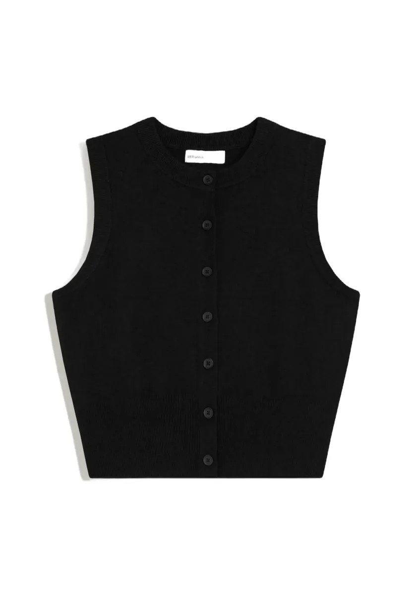WITH BUTTONS  - Weste - black