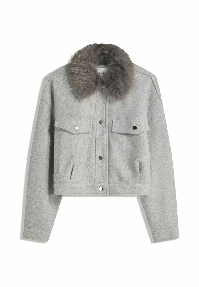 WITH COLLAR-TRUCKER - Leichte Jacke - grey