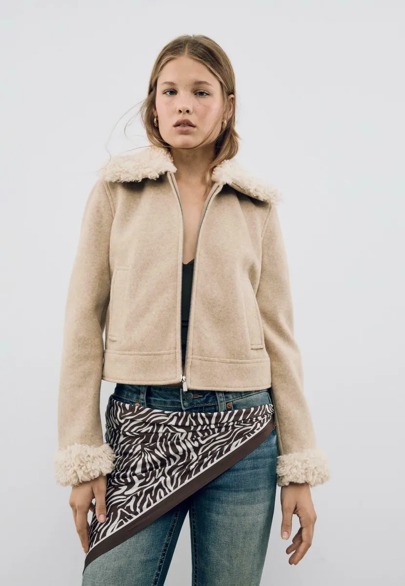 WITH DETAIL - Kunstlederjacke - beige