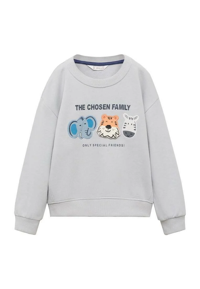 WITH EMBROIDERED ANIMALS - Sweatshirt - grey