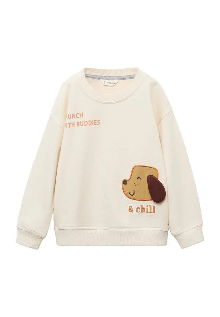 WITH EMBROIDERED ANIMALS - Sweatshirt - off-white