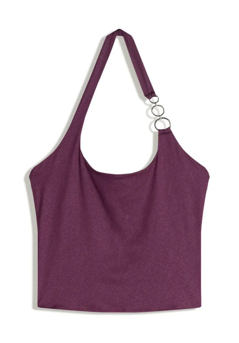 WITH EYELETS - Bluse - dark red