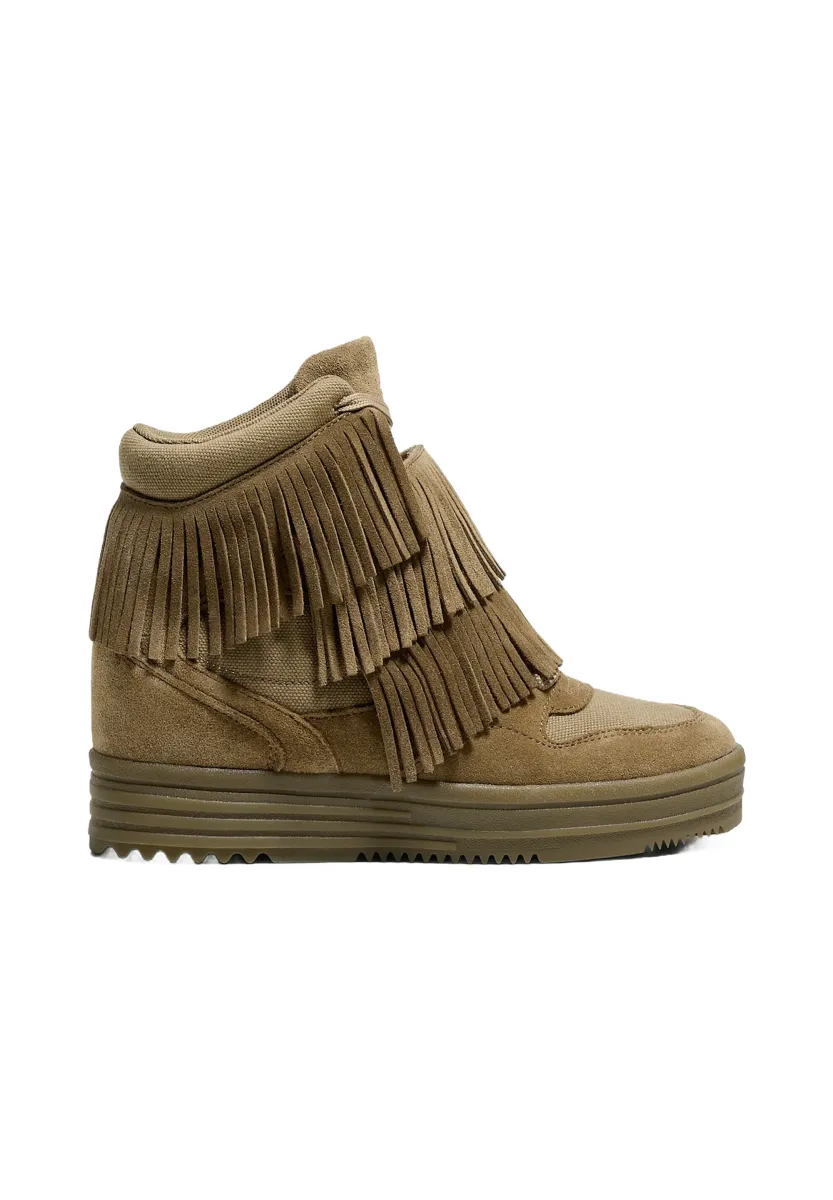 WITH FRINGING  - Sneaker high - sand