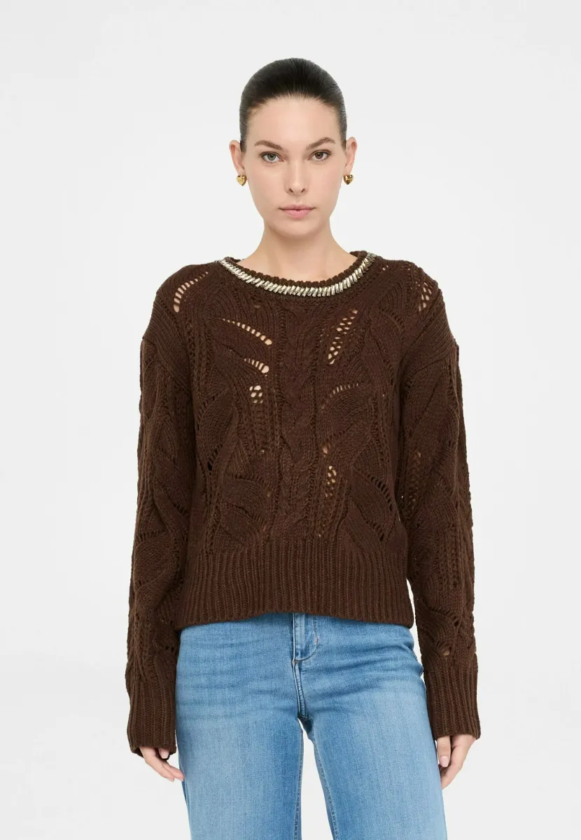 WITH GEMSTONES - Strickpullover - brown
