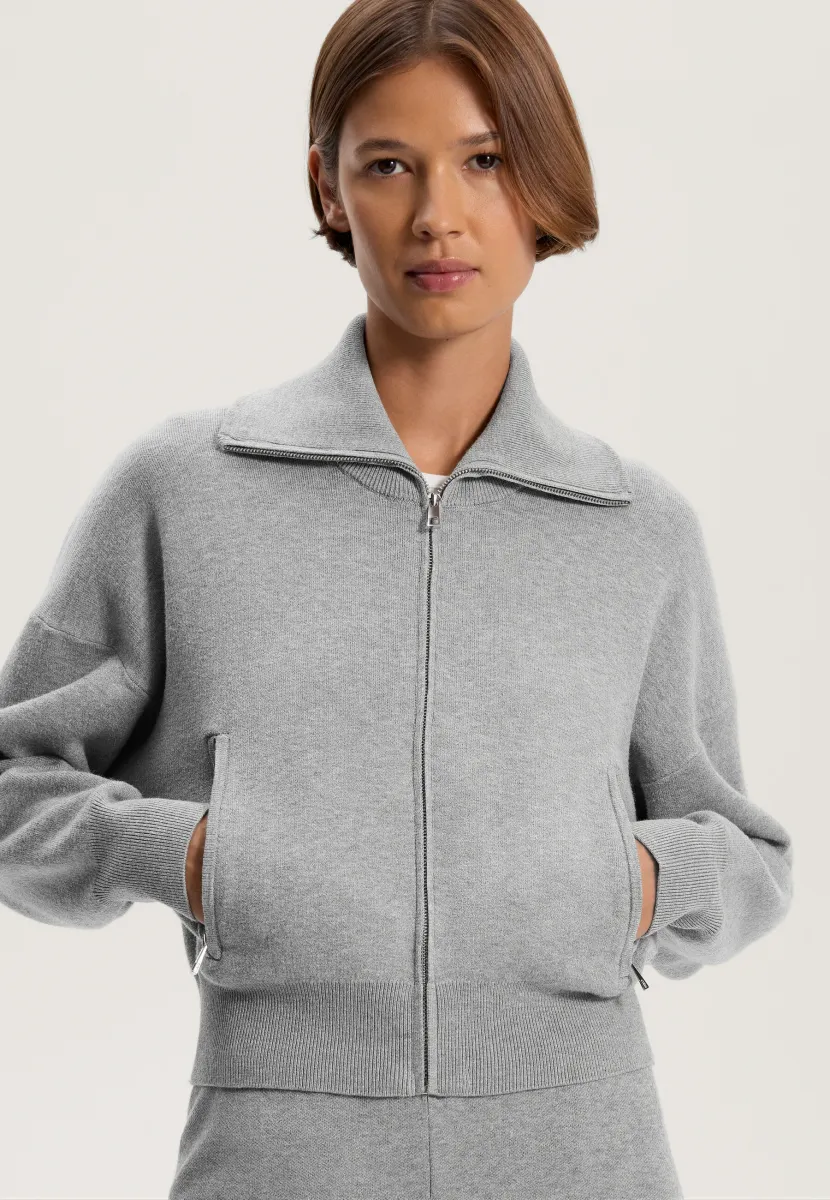 WITH HIGH COLLAR AND POCKETS - Bomberjacke - grey