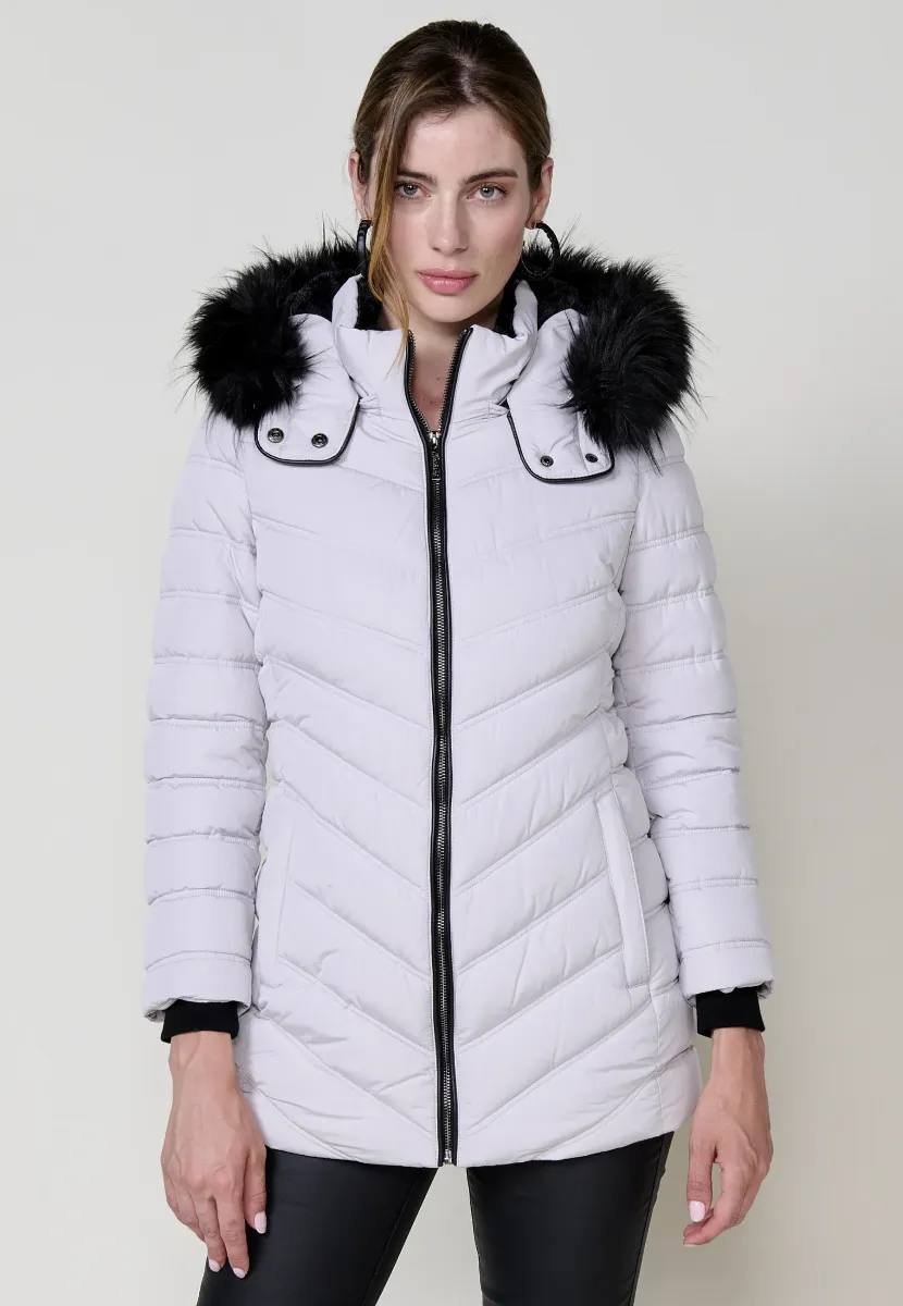 WITH HOOD EXTRAIB - Winterjacke - light grey
