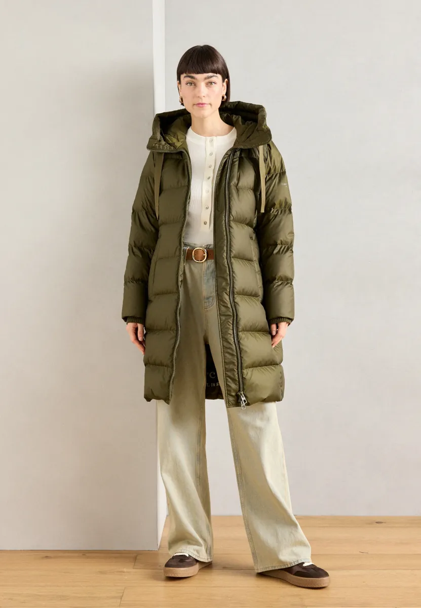 WITH HOOD WELT POCKETS - Daunenmantel - mossy olive