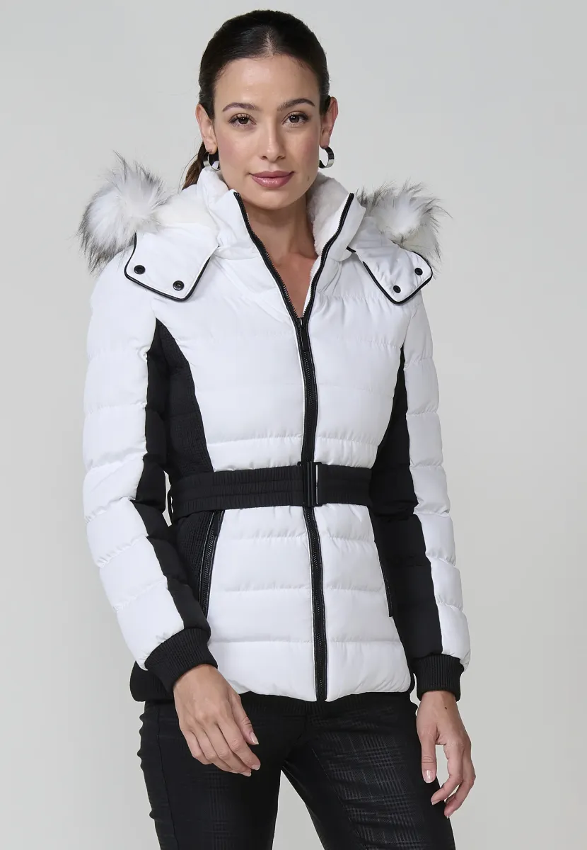 WITH HOOD - Winterjacke - blanco white