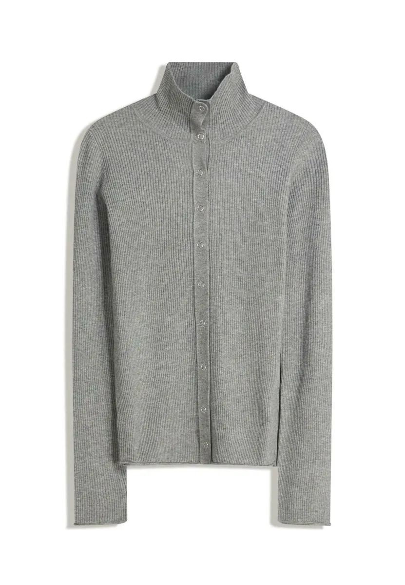 WITH HOOK-AND-EYE FASTENINGS  - Strickjacke - dark grey