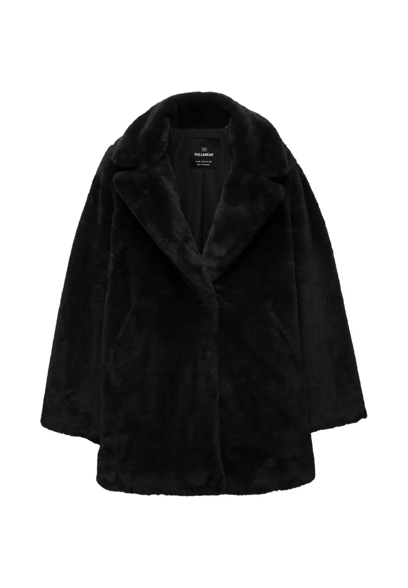 WITH LAPEL COLLAR - Wintermantel - black