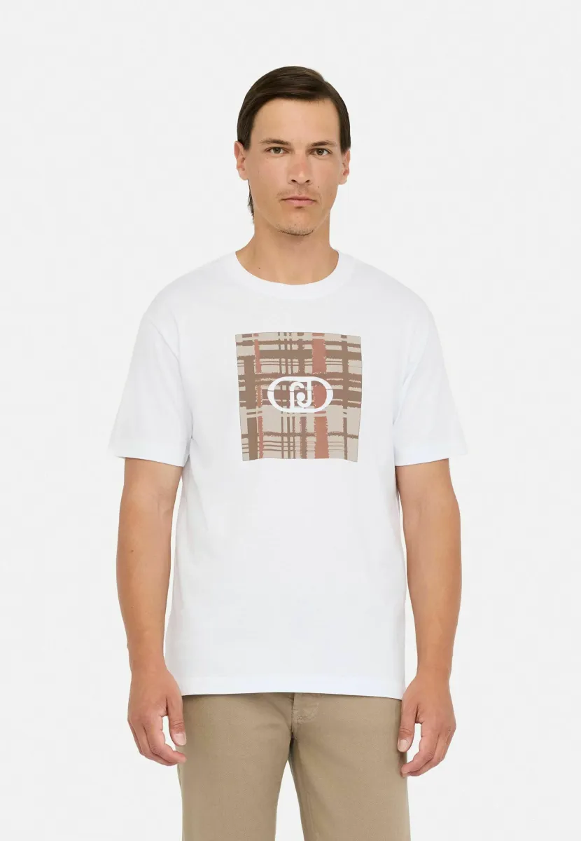 WITH LOGO - T-Shirt print - white