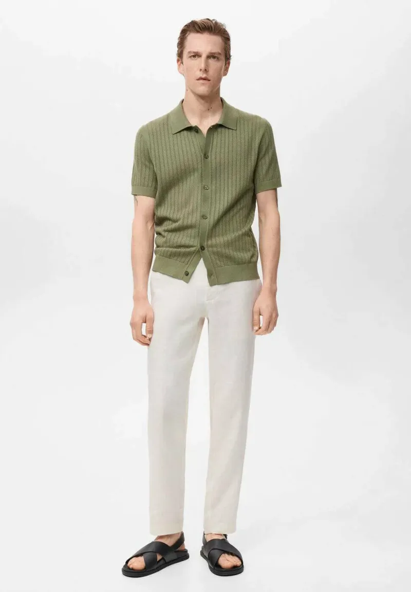 WITH OPENWORK DETAIL - Hemd - green