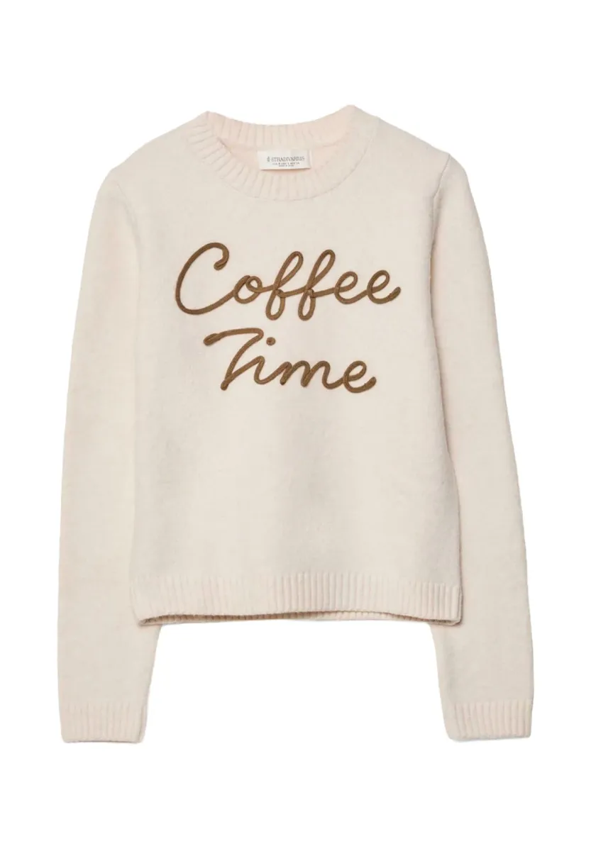 WITH PLACEMENT SLOGAN - Strickpullover - white