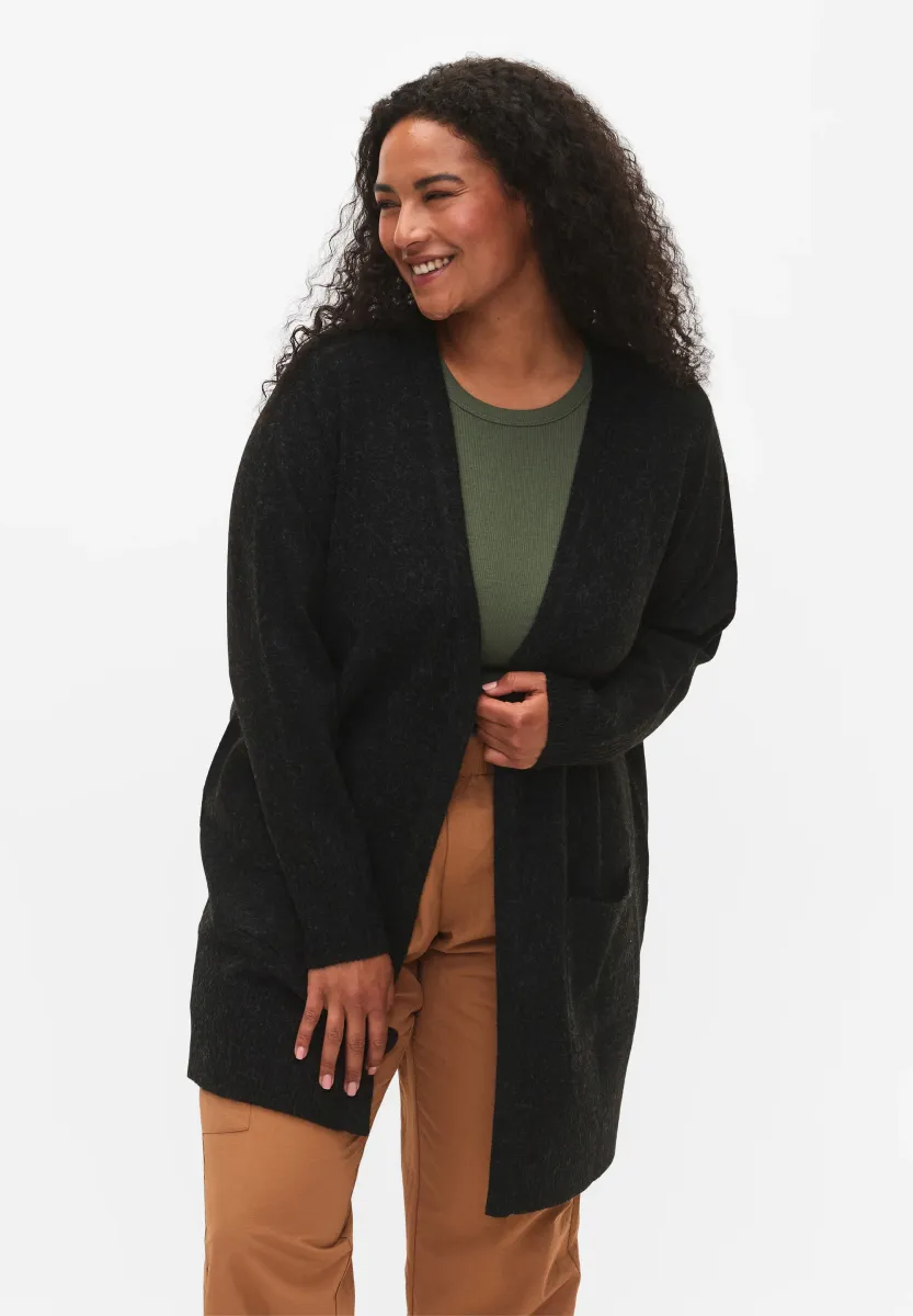 WITH POCKETS - Strickjacke - dark grey melange