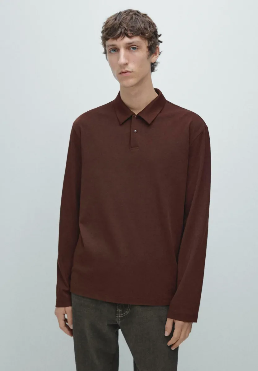WITH SNAP BUTTON - Poloshirt - bordeaux