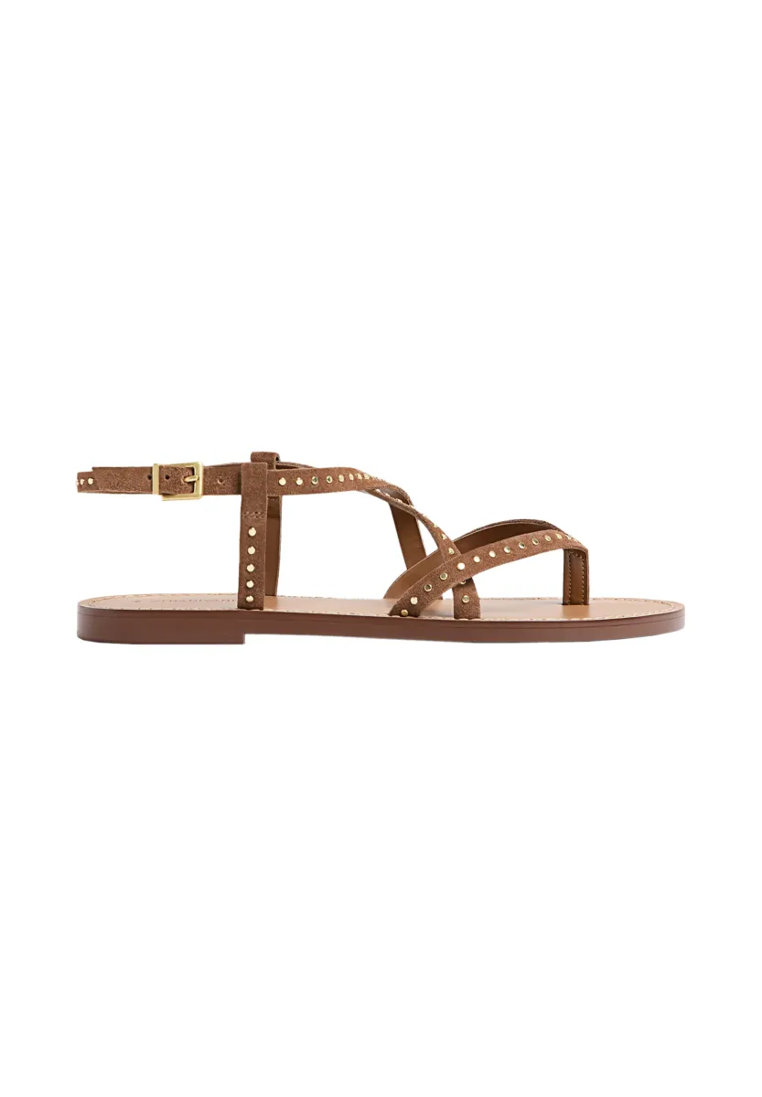 WITH STUDS - Zehentrenner - brown