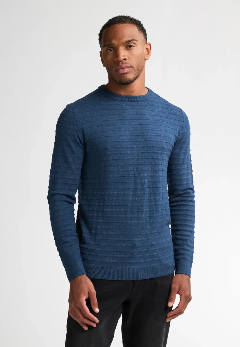 WITH TEXTURE THORNEWOOD - Strickpullover - dark denim