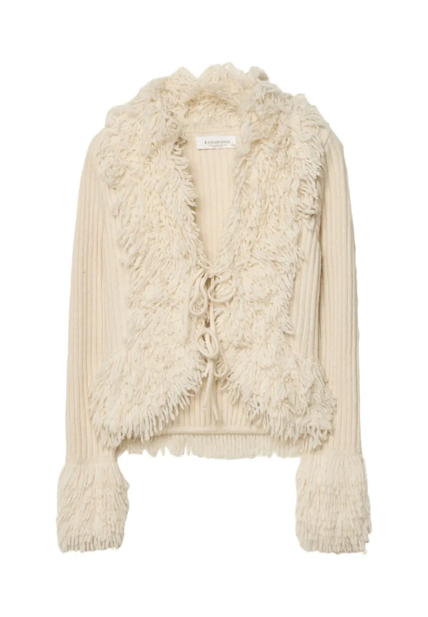 WITH TIE - Strickjacke - white