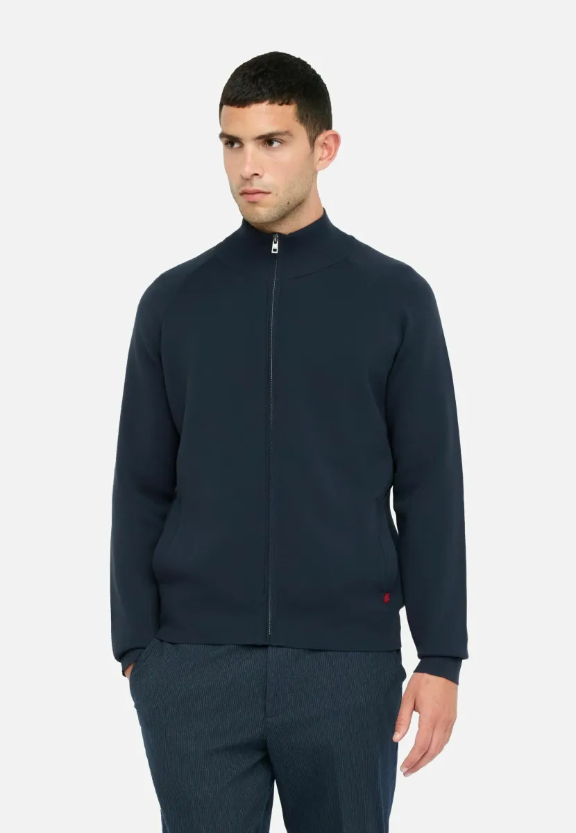 WITH ZIP - Strickjacke - dark blue