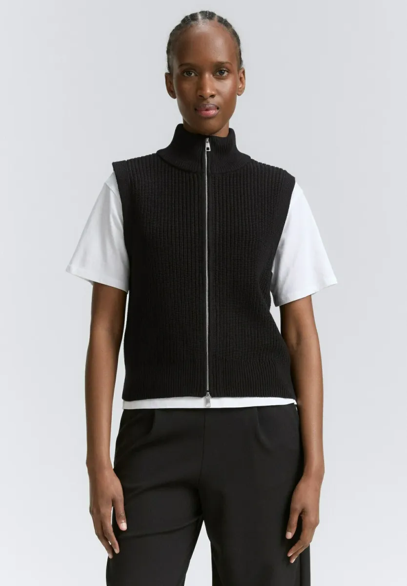 WITH ZIP - Weste - deep black