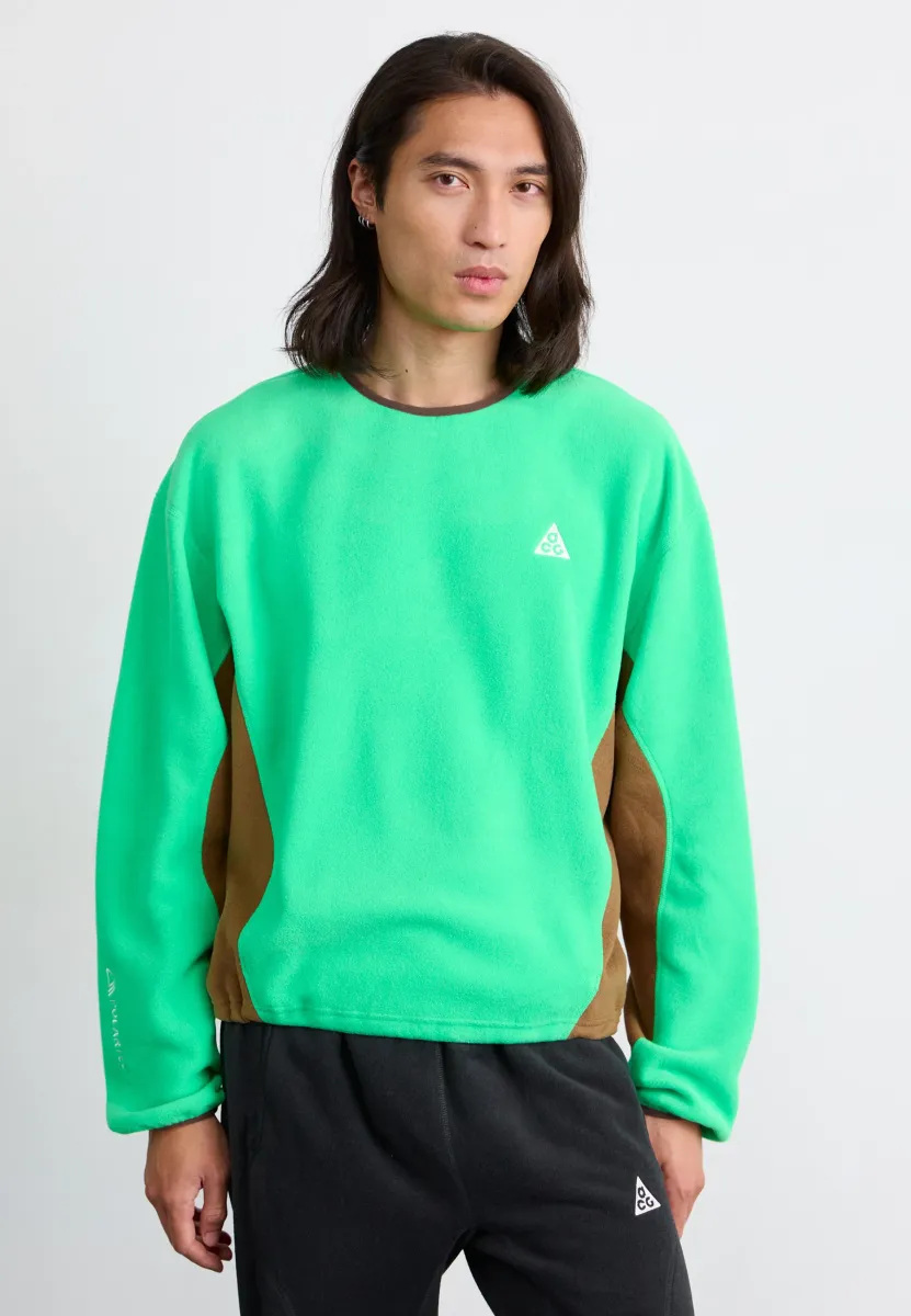 WOLF TREE CREW - Fleecepullover - green shock/mosswood brown/baroque brown/summit white