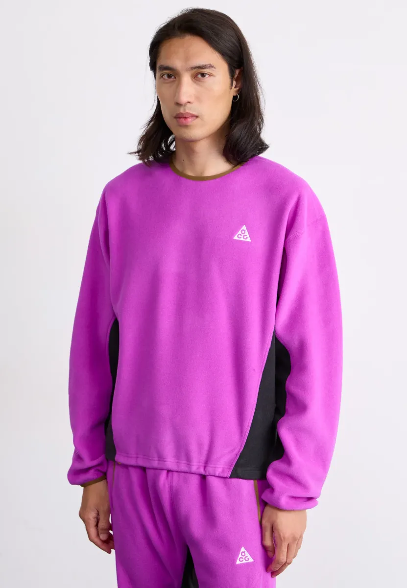 WOLF TREE CREW - Fleecepullover - vivid purple/black/mosswood brown