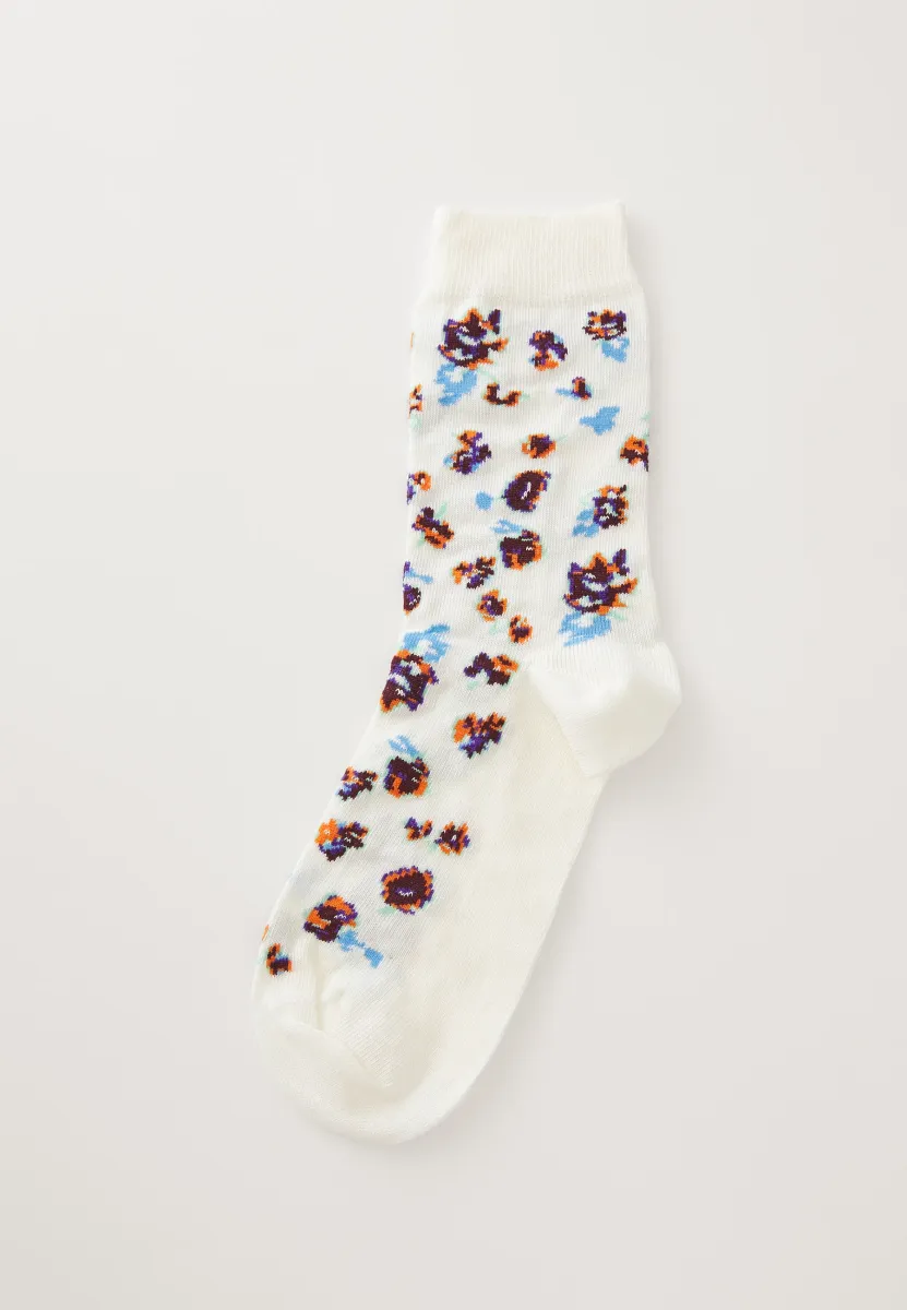 WOMEN SOCK DAMASK ROSE - Socken - white