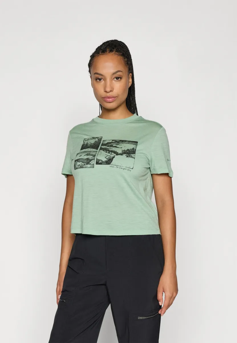 WOMEN TECH LITE CROP TEE THE CLIMB - T-Shirt print - seaglass