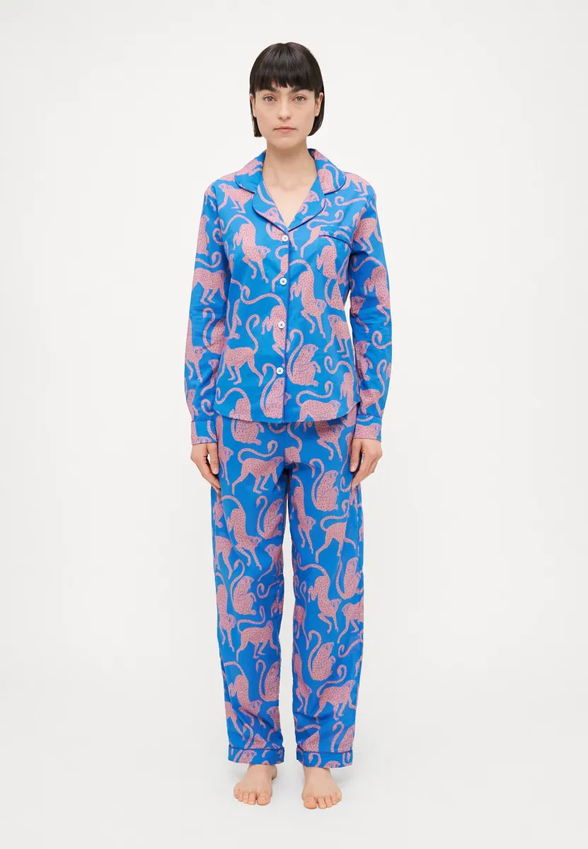 WOMENS LONG  - Nachtwäsche Set - blue/pink