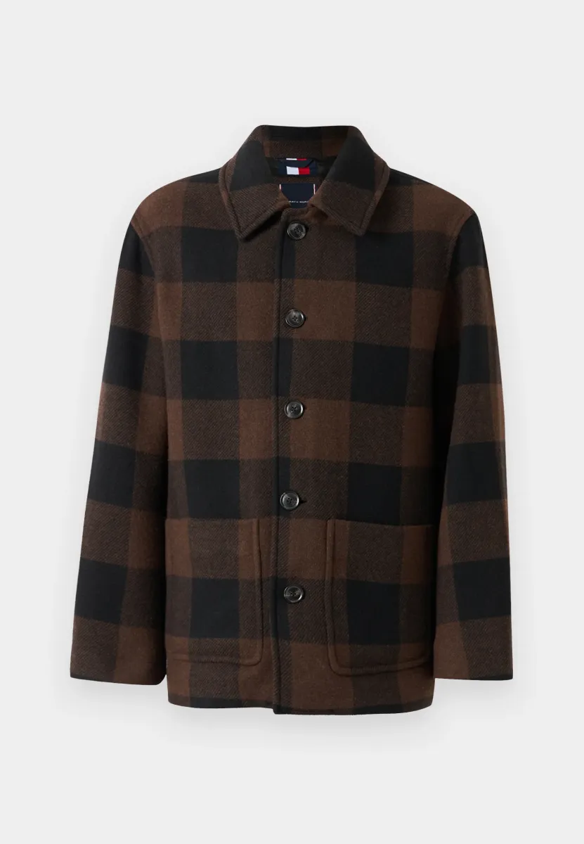 WOOL CHECK CHORE - Winterjacke - black/pure brown