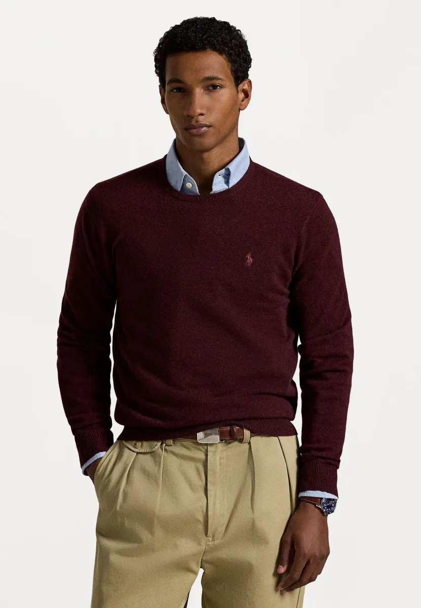 WOOL CREWNECK SWEATER - Strickpullover - aged wine heather