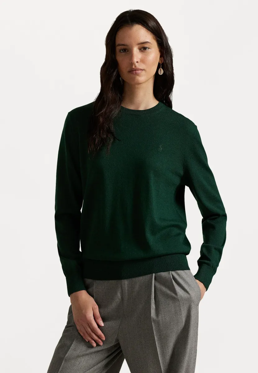 WOOL CREWNECK SWEATER - Strickpullover - college green