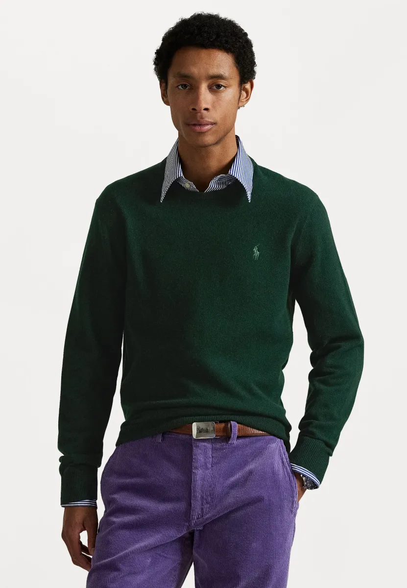 WOOL CREWNECK SWEATER - Strickpullover - moss agate