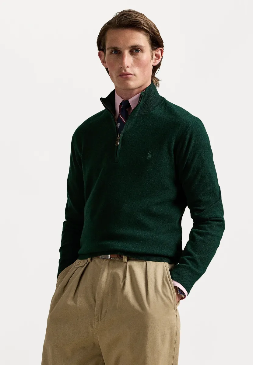 WOOL QUARTER-ZIP JUMPER - Strickpullover - hunt club green