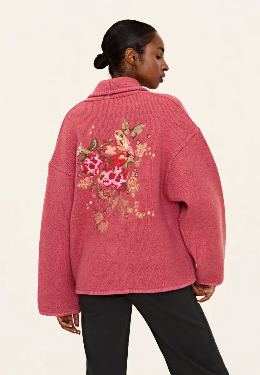 WOOL ROSE - Strickjacke - dusted rouge