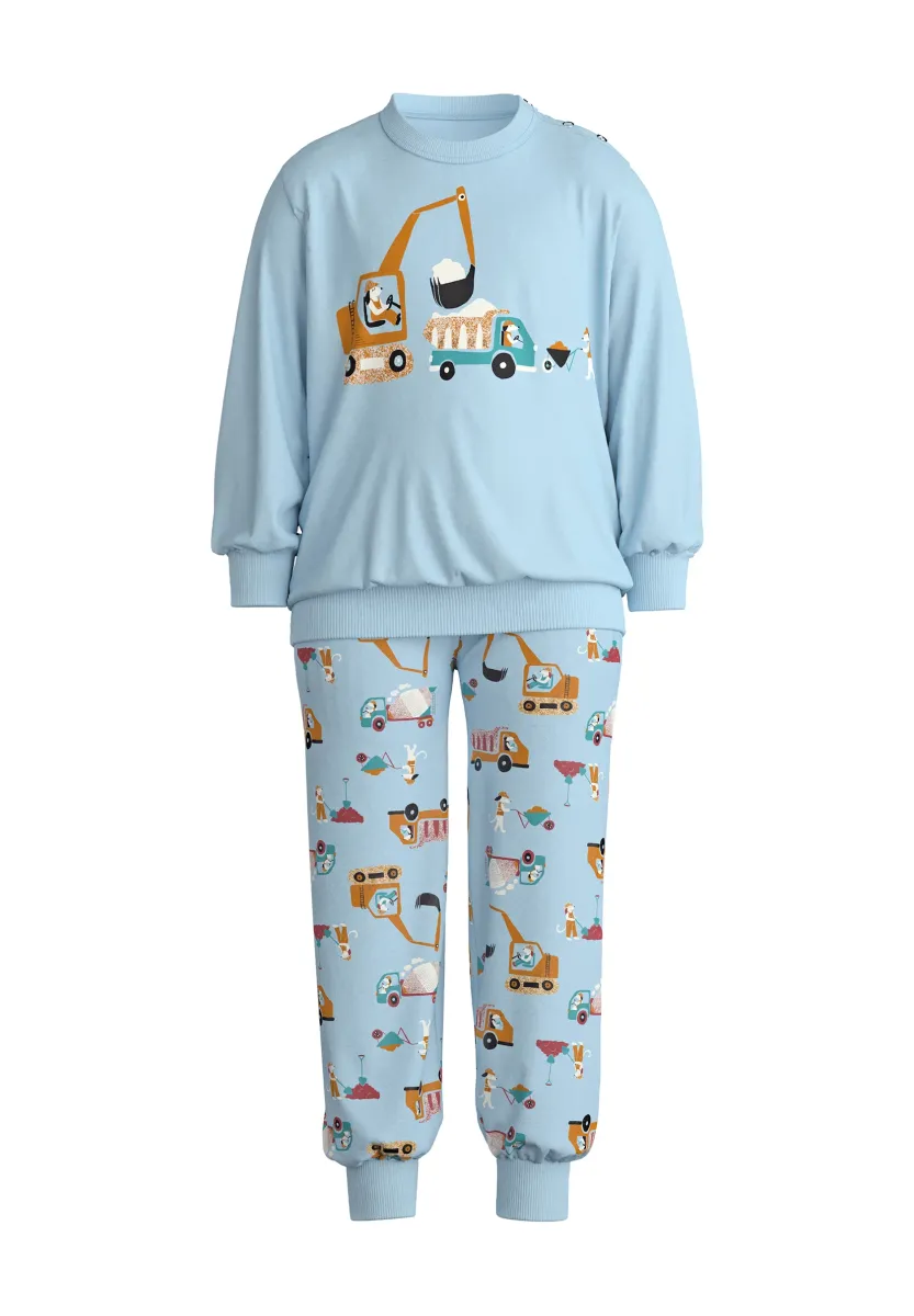 WORKER BÜNDCHEN REINER SET - Nachtwäsche Set - cascade blue
