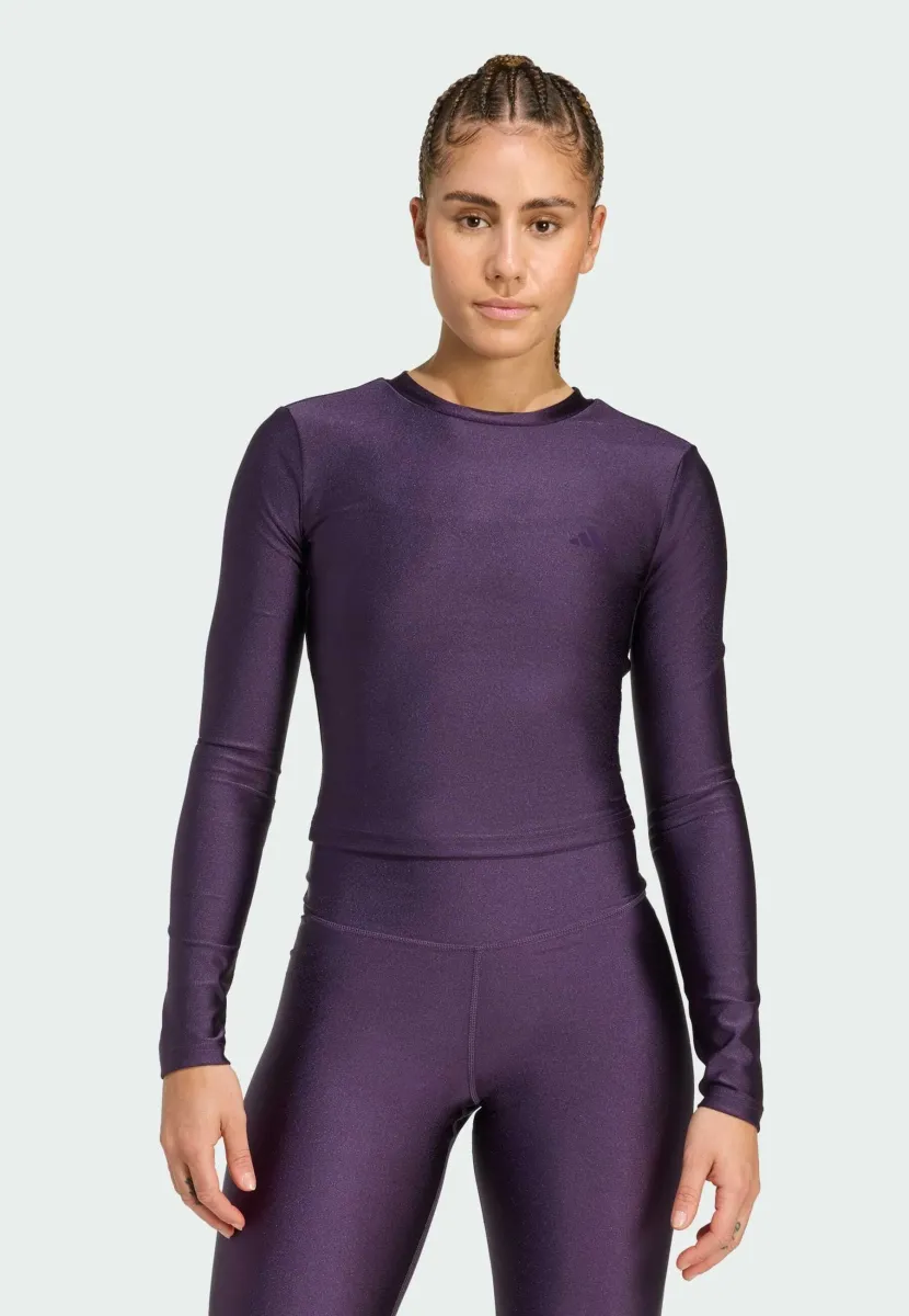 WORKOUT ESSENTIALS LONG-SLEEVE SHINE - Langarmshirt - aurora plum