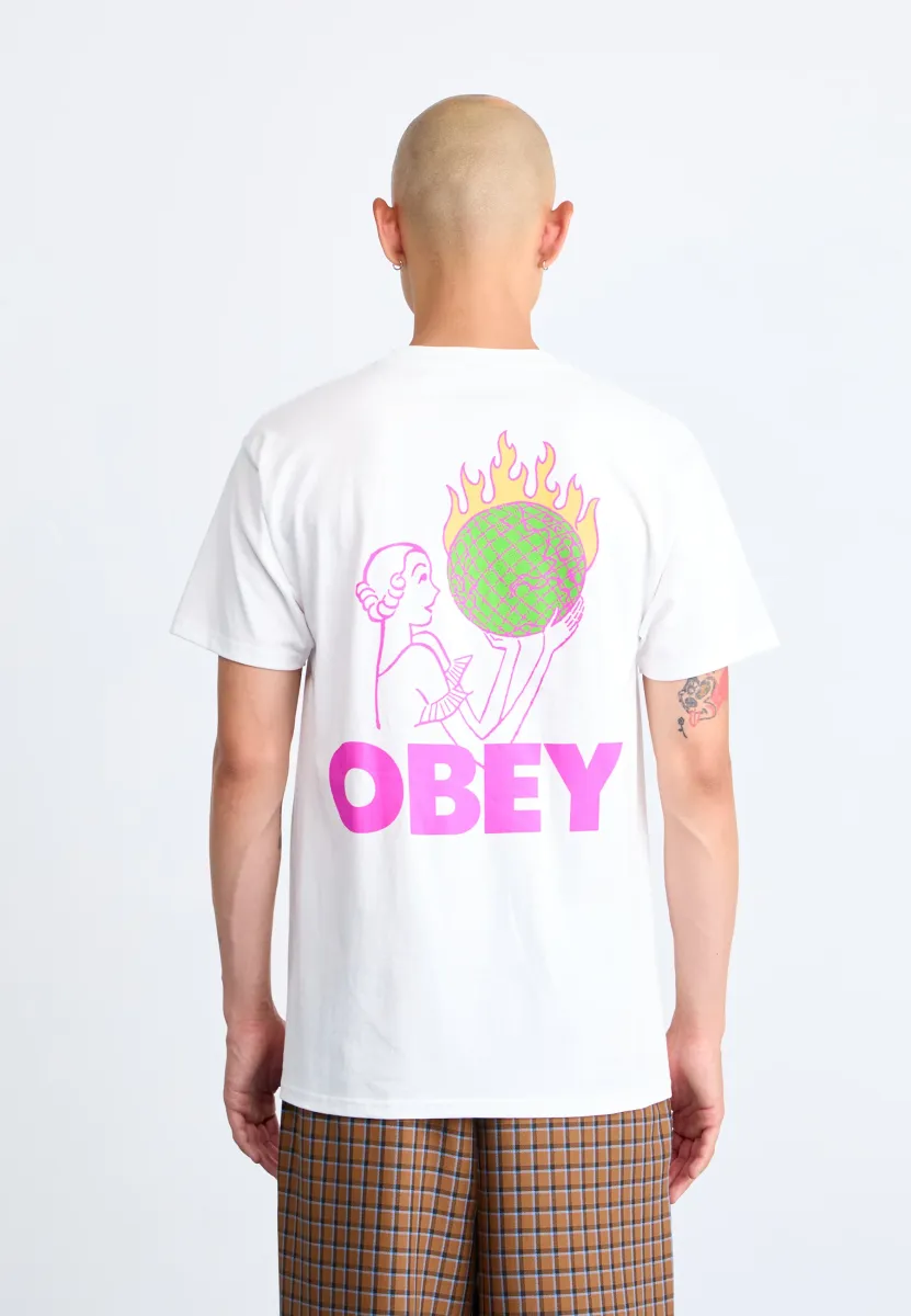 WORLD IN FLAMES - T-Shirt print - white