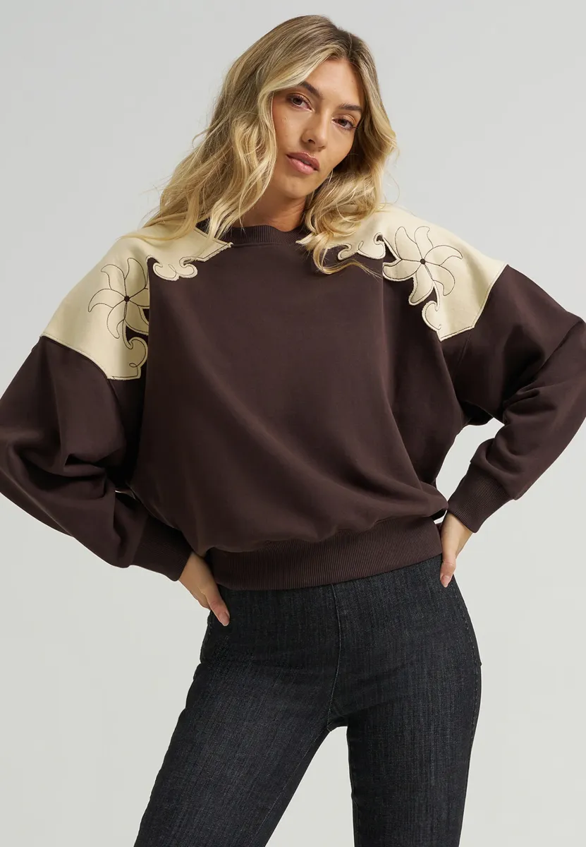 WRANGLER X LAINEY WILSON LAINEY CREW NECK - Sweatshirt - brown