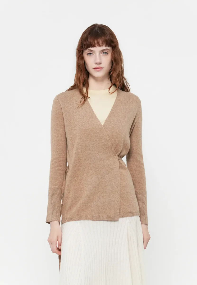 WRAP CARDIGAN - Strickjacke - beige