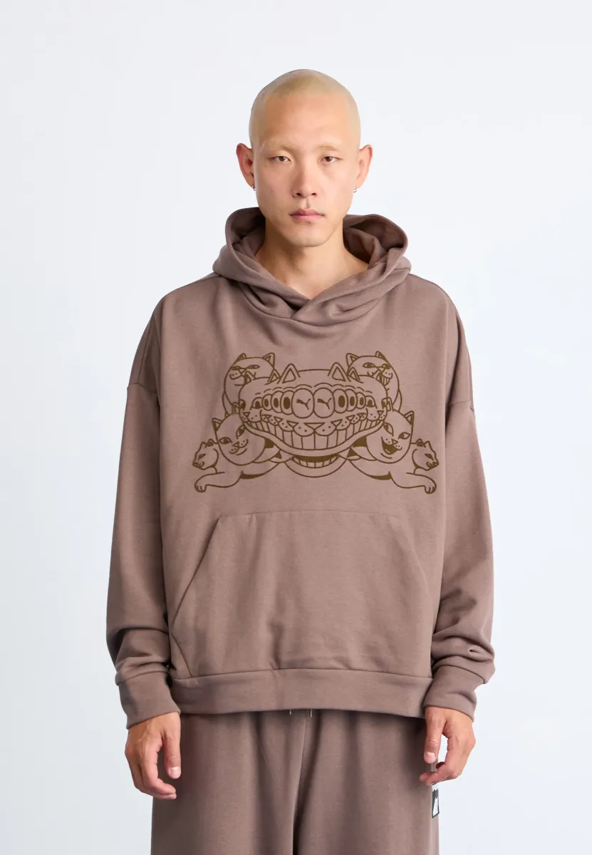 X RIPNDIP BOXY GRAPHIC TR - Kapuzenpullover - flat bronze